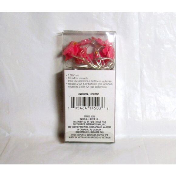 Unicorn LED String Lights 10 Ct 3.6 Ft DIY Crafts Wreaths Party Décor Battery - Picture 3 of 3